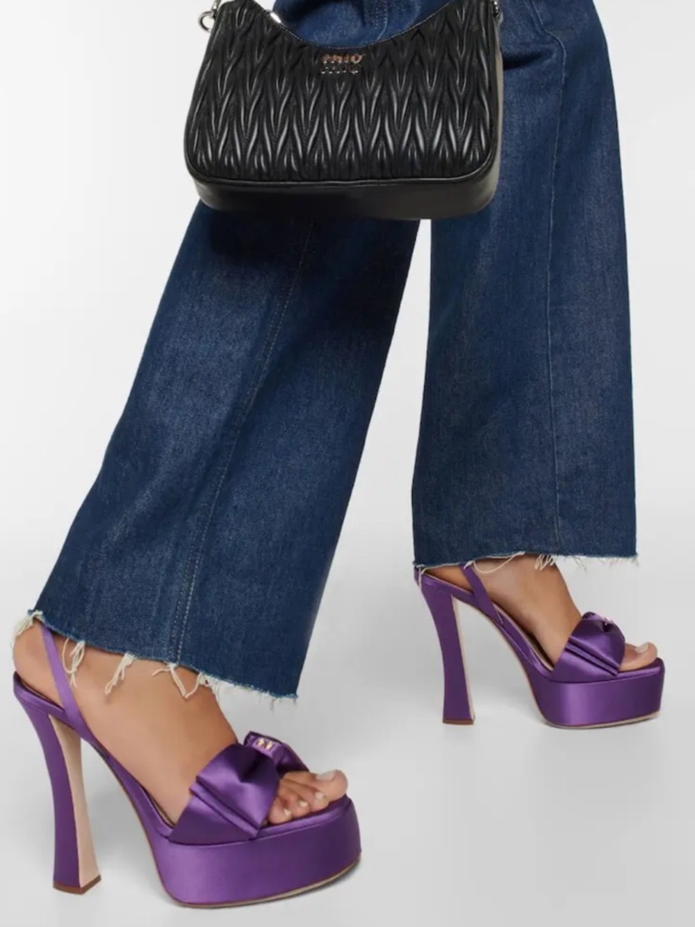 Miu Miu Satin Platform Sandals